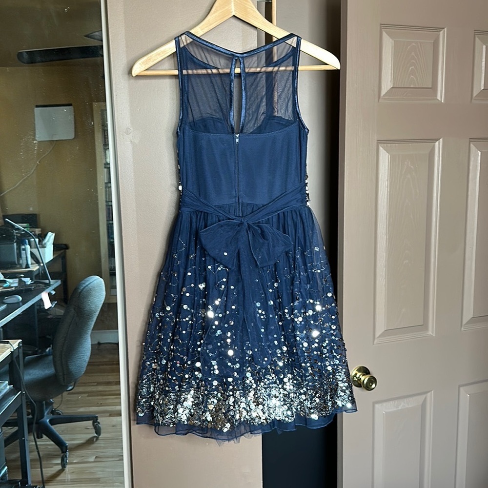 Crystal Doll Party Dress size 3 Navy & Silver